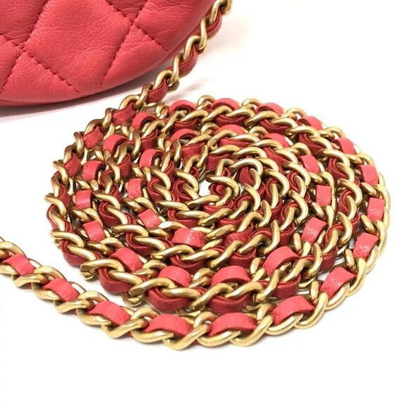 CHANEL CC Mark Matelasse mini round Chain Shoulder Bag Lambskin - Picture 6 of 12